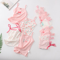 19 new summer children camisole cartoon pure cotton female baby 1-5 years old camisole wild base shirt