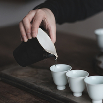 Hand-made nail-fired paper book Fair cup Tea-dividing device Wrinkled texture Uniform cup Japanese-style