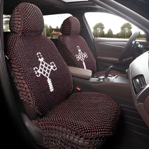 2022 new summer car seat cushion woven solid wood beads breathable ventilation cool cushion summer full-surround cushion