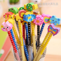 Pencil Children Study Supplies Elementary School Students Prizes Gift Hb Creative Cute Cartoon With Eraser Stationery Batch