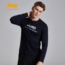 Jeep flagship store official long-sleeved T-shirt mens autumn outdoor leisure base shirt round neck sports sweater men