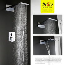 Berritu hot and cold constant temperature into the wall type dark shower flying rain waterfall bathroom shower set embedded box copper