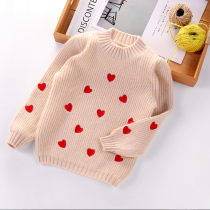 New girl sweater thickened childrens cashmere sweater baby baby Tong Korean version of solid color cashmere sweater