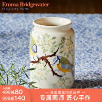 Emma Bridgewater Peach Blossom Blue Crown Mountain Nestle Large straight mouth jar glazed under-glazed ceramic vase Home swing