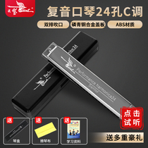 Swan harmonica 24 holes Polyphonic C tune students children beginner professional performance accent harmonica