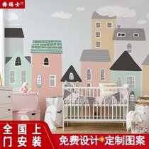 3D Nordic Wind Cartoon Children House Wallpaper Boy Girl Bedroom Background Wall Custom Mural Myson Wall Cloth Mural