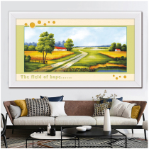 ABV Cross Embroidered Old Three Pure Cotton Printed Scenic Fields Garden Scenery Dream Home Feng Shui Tu Hope Fields