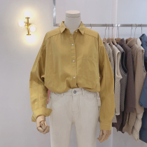 Lolora Academy style collar shirt women Autumn new long sleeve casual loose top Polo collar solid color shirt