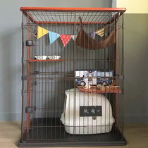 Cat Cage Day Style Solid Wood Cat Villa Outlet Japan Home Indoor Cat House Cat Nest Super Three Four Floors Kitty Wooden Frame