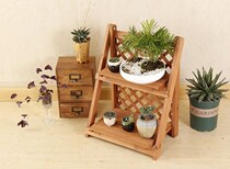 木质花架桌面多层桌上小型创意阳台实木多层阶梯式现代简约原木