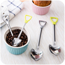 Full stainless steel long handle spoon Creative shovel rice spoon Household tableware Coffee spoon Childrens spoon Soup spoon