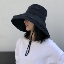 Japanese anti-UV cover face travel sun hat Korean version of the wild big edge sun hat Womens summer sunscreen fisherman hat