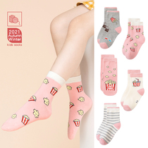 Girls socks spring and autumn pure cotton middle-aged children and girls autumn and winter cotton girls baby autumn boneless socks