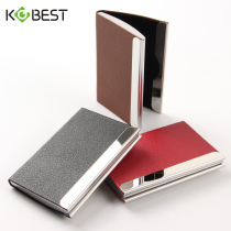 Kangbai portable clamshell business card box mens large capacity business card holder Womens creative card storage box Business customization