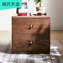 Nordic minimalist solid wood bed head cabinet original wood color bedside small cabinet table bedroom oak storage containing cabinet CR2B