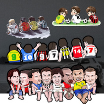 Car scratch decoration cover car body sticker Messi football baby cartoon car sticker C Luo Champions League waterproof sticker