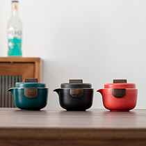 Travel tea set portable bag Japanese style simple single pot of 23 cups of outdoor teapot customized