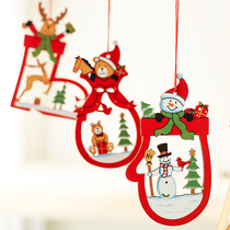Christmas creative hollow wooden charm pendant elderly elk wooden pendant background arrangement Christmas tree decoration