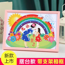 Button painting Teachers Day gift to send female teacher kindergarten 2021 new parent-child handmade material package