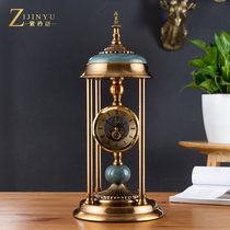 American desktop clock European living room clock ornaments Creative desktop metal table clock decoration Retro table clock display