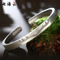 All the way to you couple silver bracelet 999 sterling silver pair of female male young retro silver silver bracelet opening