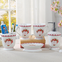European-style bathroom five-piece ceramic bathroom toiletries couples mouthwash cup brushing cup set bathroom toothbrush
