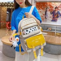 2021 new school bag female Korean version hit color teenage girl child three to sixth grade double shoulder bag summer junior high school student backpack