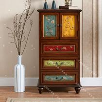 Furniture European and American style drawer bucket cabinet living room display rural Painted Hall Hall Hall storage side cabinet