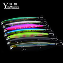 Silver bear floating water Road sub-bait big Mino long-distance sea fishing perch 27 grams three hook pseudo-bait luminous fake bait bionic bait