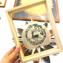 Giant Panda Elk Deer 12 Zodiac Real Leaf Specimen Painting Birthday Gift Home Swing Parents Festival Gift Idea