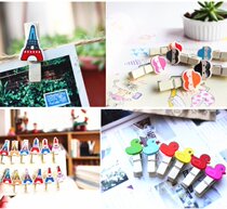 ttq donut decoration small wood clip photo wall hanging clip cute mini with hemp rope set a variety of new products