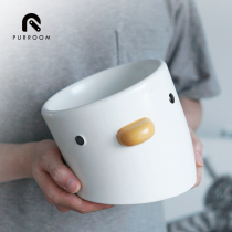 Puff cat PURROOM chicken bowl with tilted head and high oblique angle to protect cervical spine ceramic bowl anti-fall anti-black chin