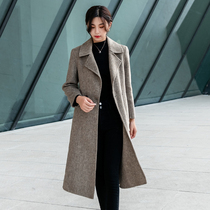 2020 New curry double-sided wool With Great Coat Lady Loose Coat Zero Cashmere Double Face Big Coat Anti Season