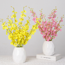 Simulation flower dancing orchid set living room table decoration fake flower ornaments silk flower plastic flower arrangement small potted plants