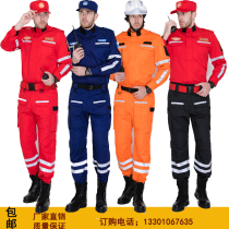 Disaster relief service fire training suit emergency rescue service fire rescue suit Blue Sky rescue fire suit