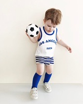 Spot Vest Sneakers Shorts Suit Summer Season New Boy Girl Shorts Baby Printed Pure Cotton 1976