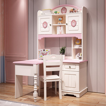 Childrens new desk simple student desktop bookshelf computer desk Integrated Design double-layer home bookcase combination