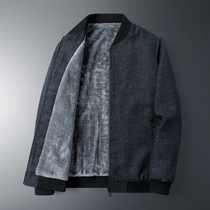 Mid-aged mens clothing plus velvet thickened clip-shirt autumn and winter style Daddy Mao What about the middle-aged man in the winter clothing jacket?