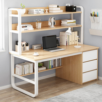 Desk bookshelf integrated desk Simple modern desktop computer desk Home student learning writing desk chair bookcase combination