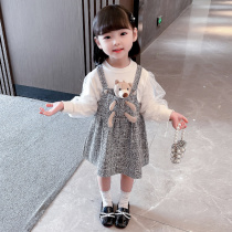 Girls Set Spring and Autumn 2022 New style Children Womens Baby Skirt Two Piece Spring Dress Childrens Spring Clothes