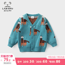 Rabi tree childrens clothing new boys spring and autumn knitted cardigan baby sweater Childrens alpaca sweater jacket