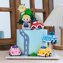 Childrens Birthday Cake Decoration Cartoon Pull Back Car Airplane Ornament Skateboard Boy Birthday Party Dress Up