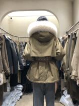 13 lines F THREE winter New fox fur hooded windbreaker strap loose warm coat female little man