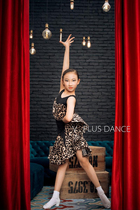 V PLUS DANCE high snow children Latin DANCE BAO WEN spelling black coat skirt set DANCE practice uniforms