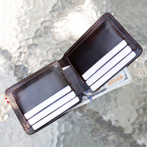 New Head Layer Bull Leather Handmade Mens Small Wallet Brief Stylish Small Genuine Leather Ultra Slim Cross Section Multi-Position Wallet