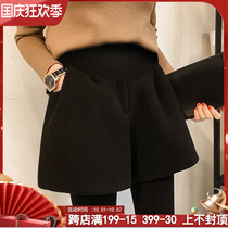 Pregnant womens shorts autumn and winter wear fashion wide leg pants tide mother pants a-shaped age pregnant womens autumn wear 2021