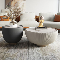 Italian light luxury round tea table rock plate hong kong tea table designer creative modern simple small apartment tea table round