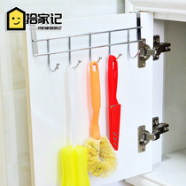 Creative stainless steel kitchen cabinet door 5 hooks behind the door nail-free hook bathroom door back type can be hung debris towel