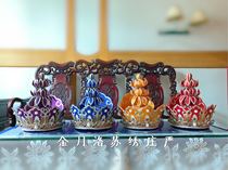 Jinyue Luosu embroidery factory high-quality mage old style Pilu hat five Buddha crown eight treasures streamers embroidery factory direct sales