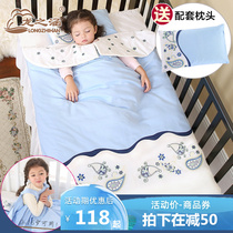 Longzhihan baby sleeping bag Large childrens cotton baby sleeping bag Childrens anti-kick quilt autumn and winter thick four seasons universal